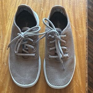 Allbirds Brown and White Sneakers with Breathable Mesh and Minimalist Design